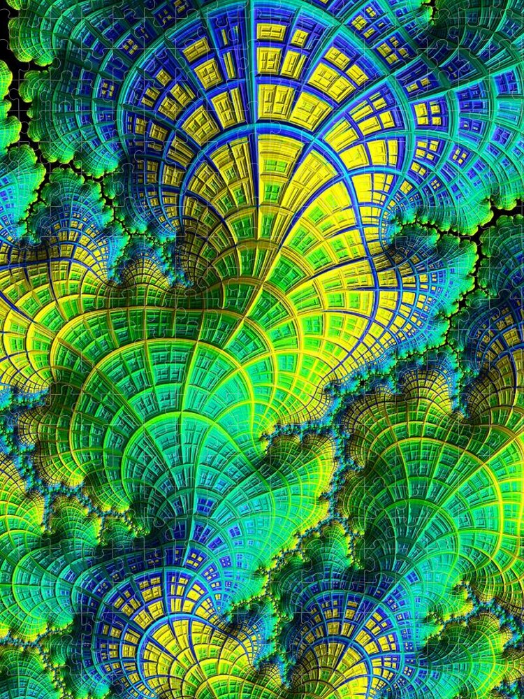 Coral Electric Jigsaw Puzzle featuring the digital art Coral Electric by Susan Maxwell Schmidt