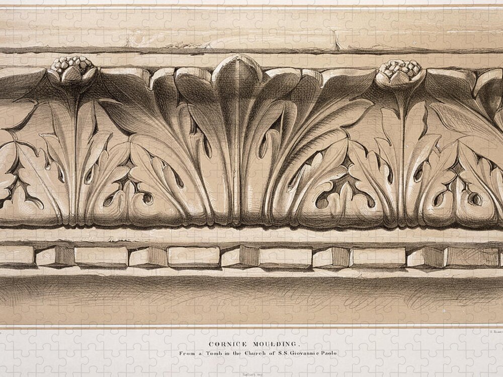Cornice Moulding, From A Tomb Jigsaw Puzzle by John Ruskin - Fine Art  America