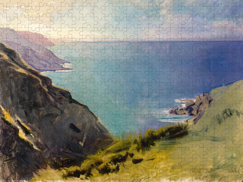 Abbott Handerson Thayer Jigsaw Puzzle featuring the painting Cornish Headlands by Abbott Handerson Thayer