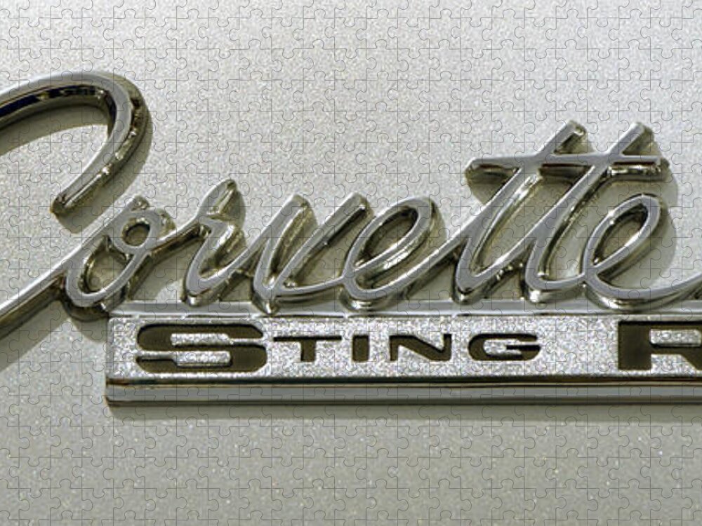 Corvette Stingray Jigsaw Puzzle featuring the photograph Corvette Stingray Emblem by Mike McGlothlen