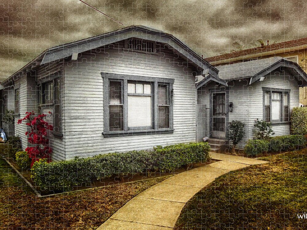 Long Beach Jigsaw Puzzle featuring the digital art Cottage Row no1 by Bob Winberry