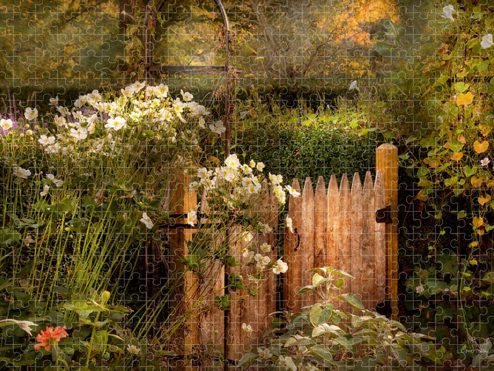 Country Jigsaw Puzzle featuring the photograph Country - Country autumn garden by Mike Savad