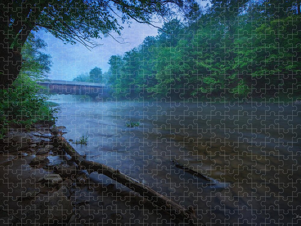 Wooden Jigsaw Puzzle featuring the photograph Covered Bridge by Everet Regal