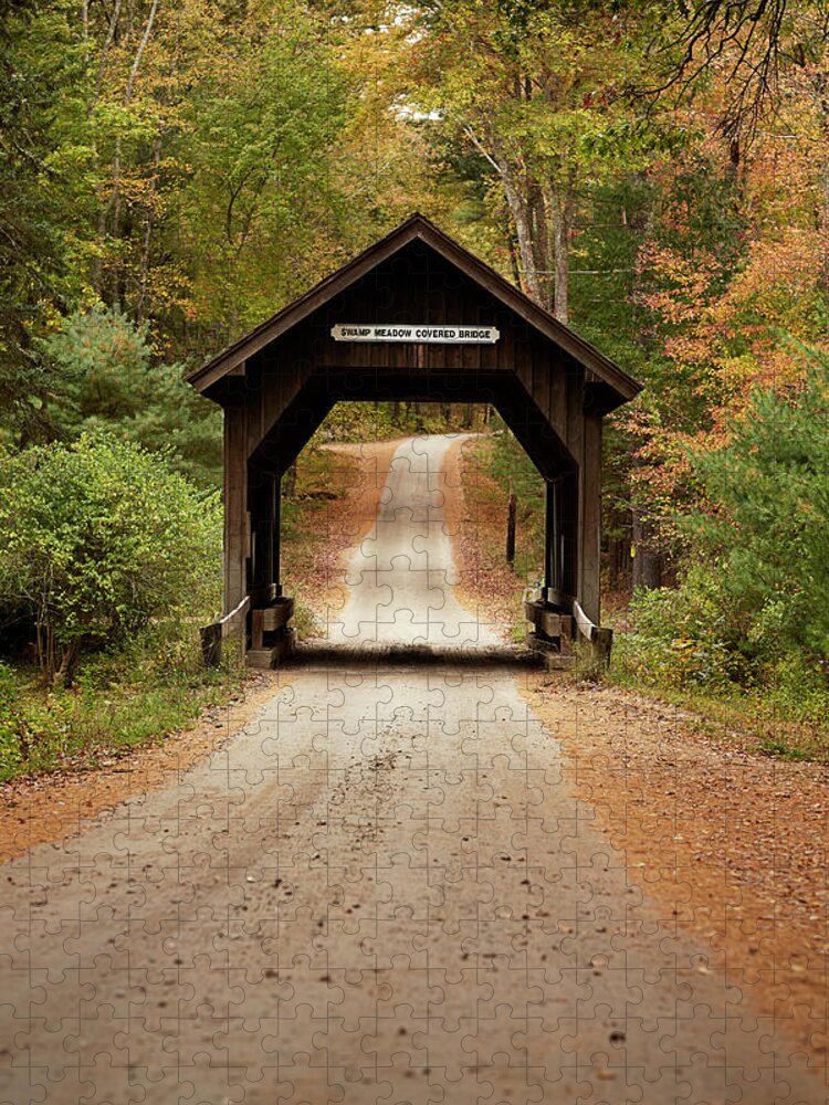 Tranquility Jigsaw Puzzle featuring the photograph Covered Bridge by Matt Carr