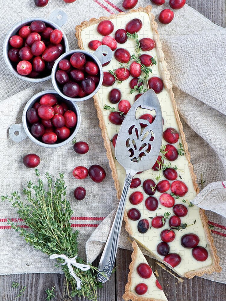 Spoon Jigsaw Puzzle featuring the photograph Cranberry Tart by Verdina Anna