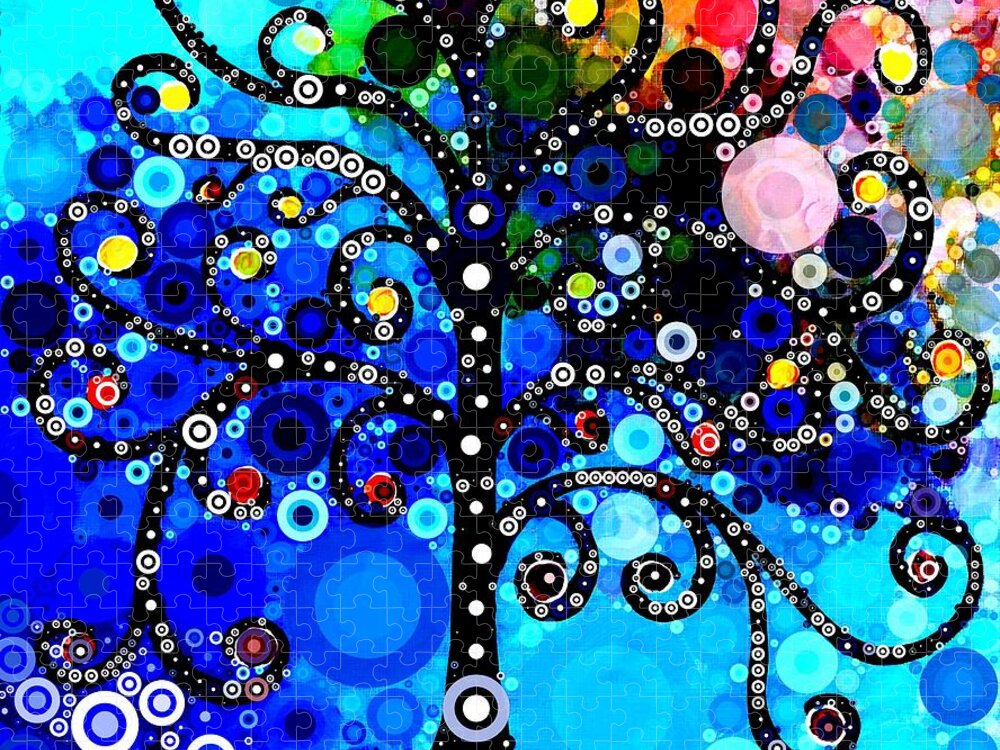 Digital Jigsaw Puzzle featuring the digital art Crazy Tree by Linda Bailey