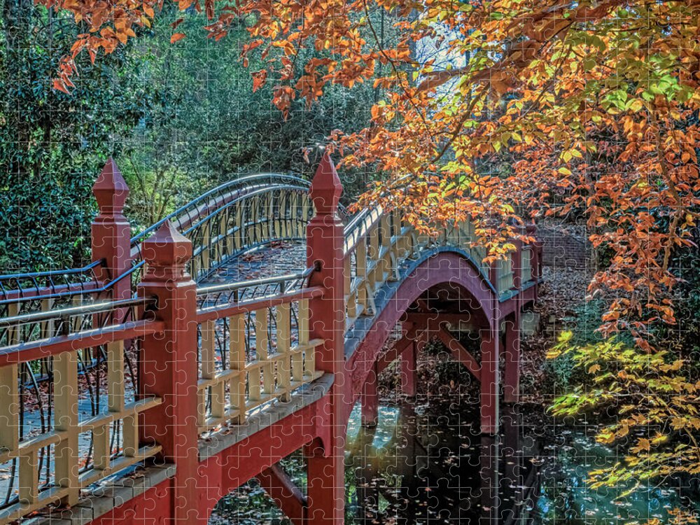 W&m Jigsaw Puzzle featuring the photograph Crim Dell Bridge at William and Mary by Jerry Gammon