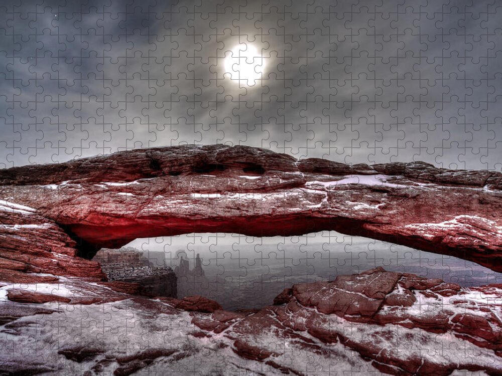 West Jigsaw Puzzle featuring the photograph Crimson Arch by David Andersen