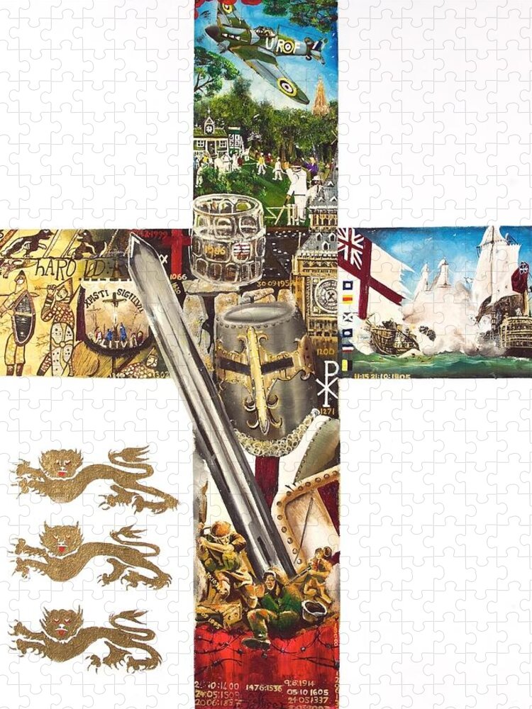 Cross Of St. George Jigsaw Puzzle featuring the painting Cross of St George by John Palliser