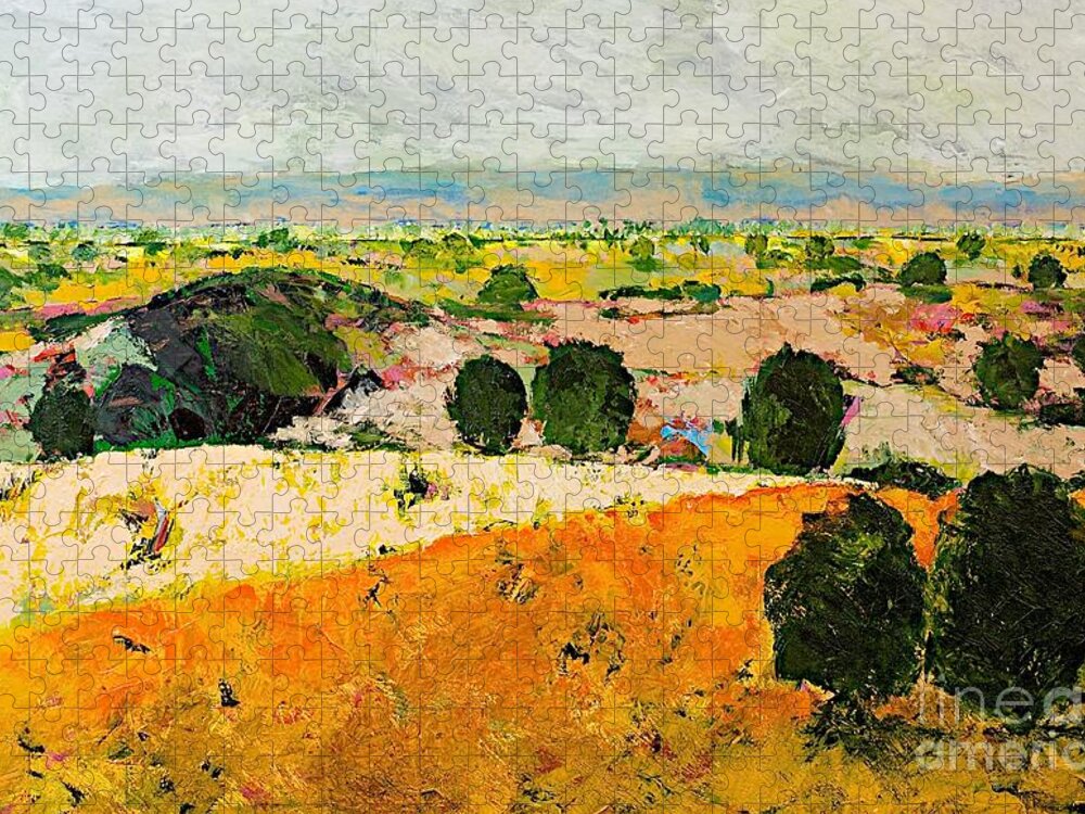 Landscape Jigsaw Puzzle featuring the painting Crossing Paradise by Allan P Friedlander