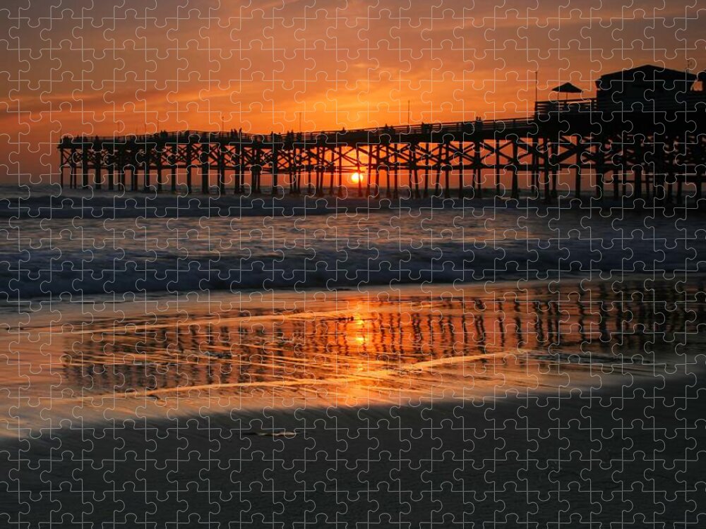 Landscape Jigsaw Puzzle featuring the photograph Crystal Pier Sunset by Scott Cunningham