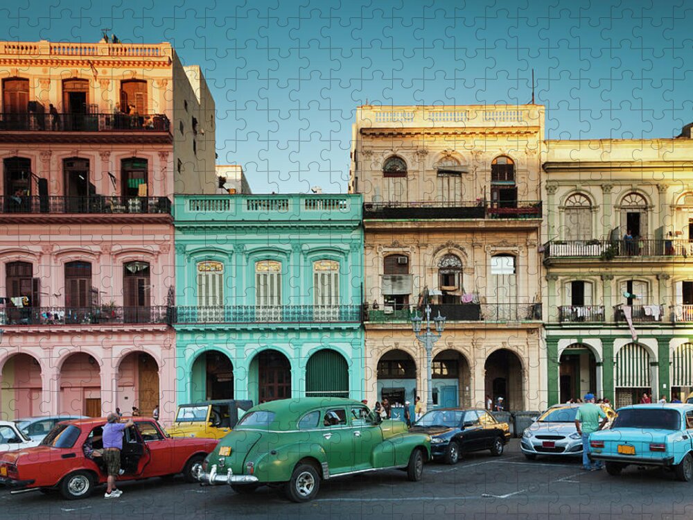 People Jigsaw Puzzle featuring the photograph Cuba, Havana, Havana Vieja, Outside T by Walter Bibikow