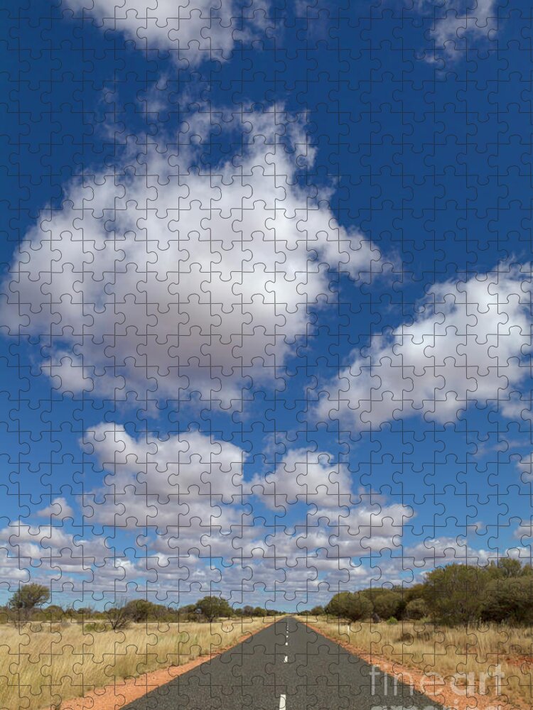 00477471 Jigsaw Puzzle featuring the photograph Clouds And Desert Road by Yva Momatiuk John Eastcott