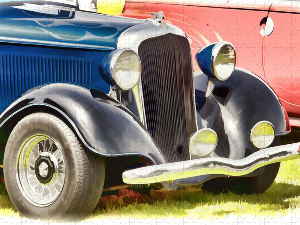 Hot Rod Jigsaw Puzzle featuring the photograph Custom Hot Rod by Ron Roberts