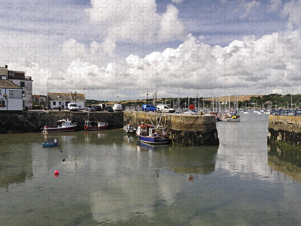 Britain Jigsaw Puzzle featuring the photograph Custom House Quay and Falmouth Harbour by Rod Johnson