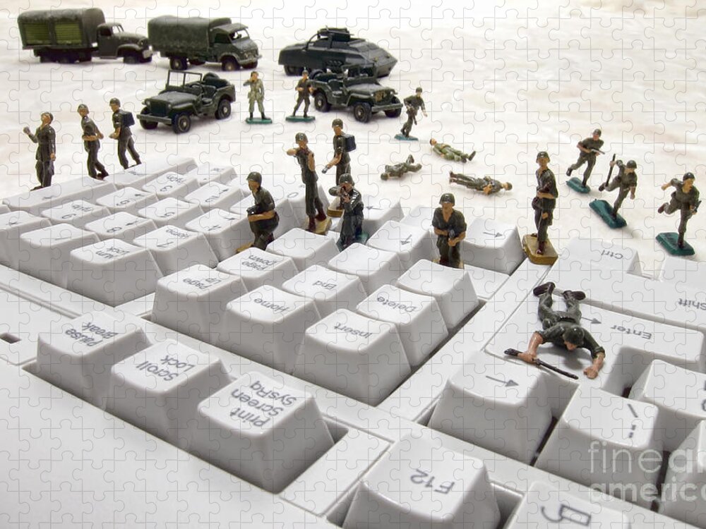 Computer Jigsaw Puzzle featuring the photograph Cyber Attack by Olivier Le Queinec