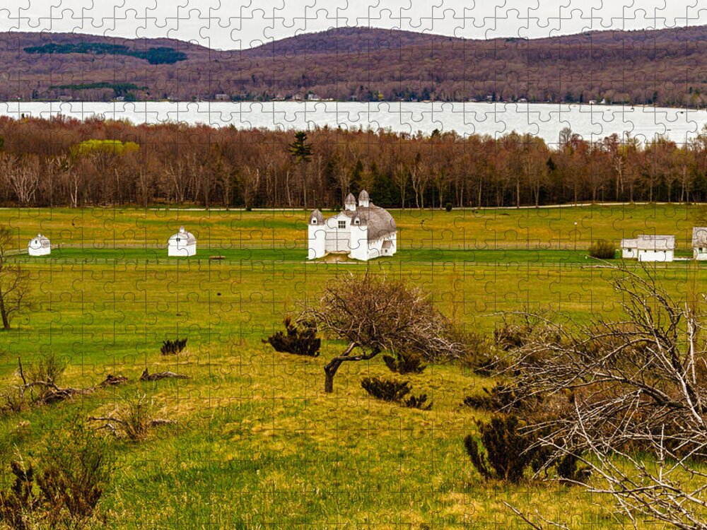 Farm Jigsaw Puzzle featuring the photograph D. H. Day Farm A Birds eye view. by Joe Holley