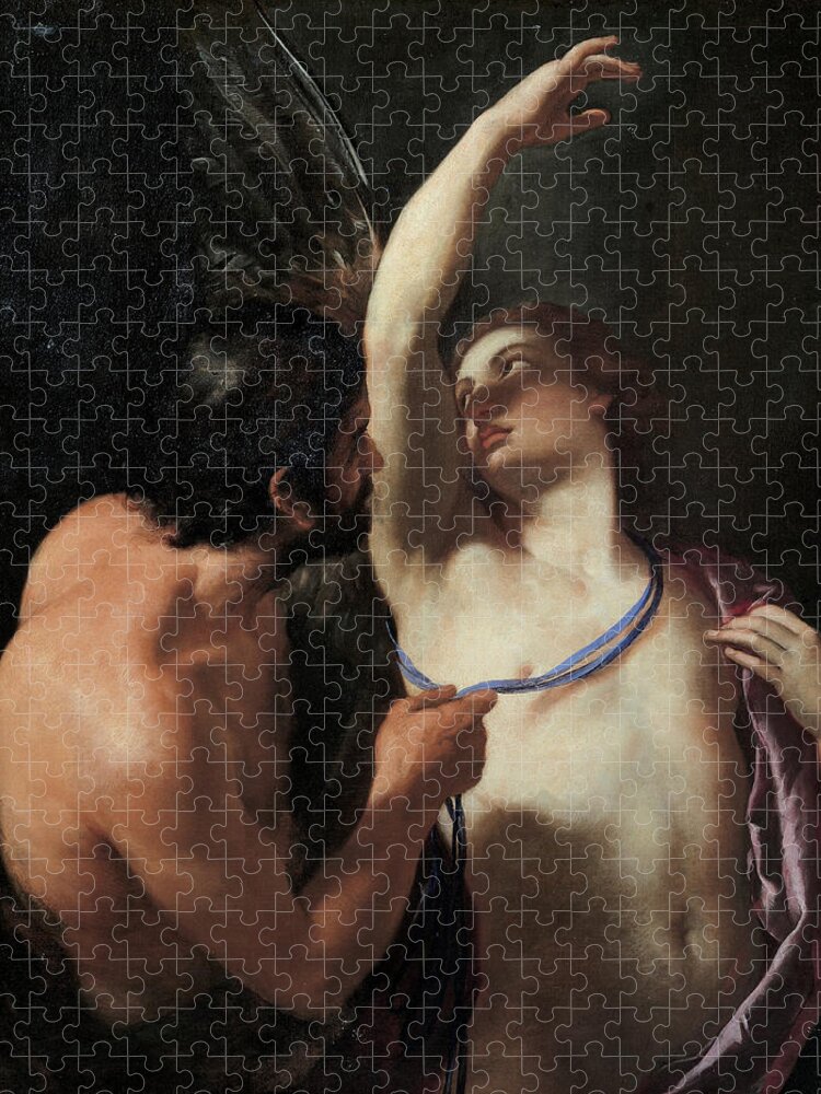 Andrea Sacchi Jigsaw Puzzle featuring the painting Daedalus and Icarus by Andrea Sacchi