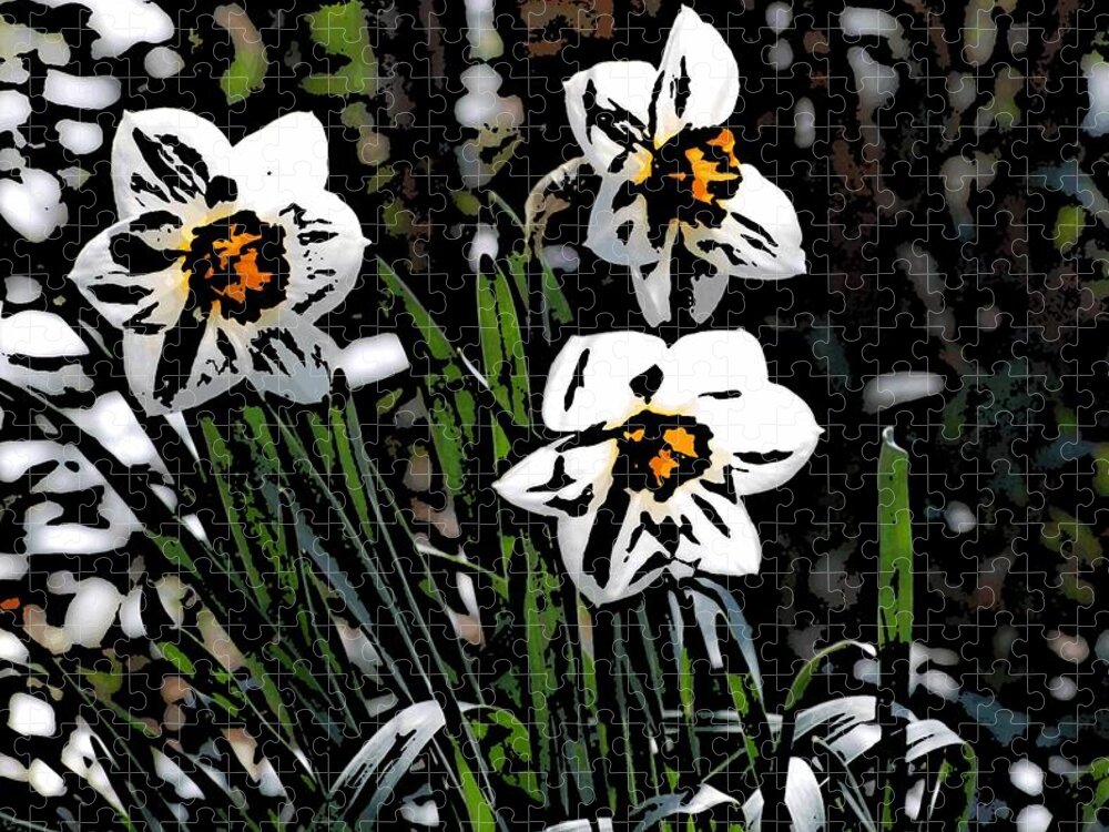 Fine Art Jigsaw Puzzle featuring the digital art Daffodil by David Lane