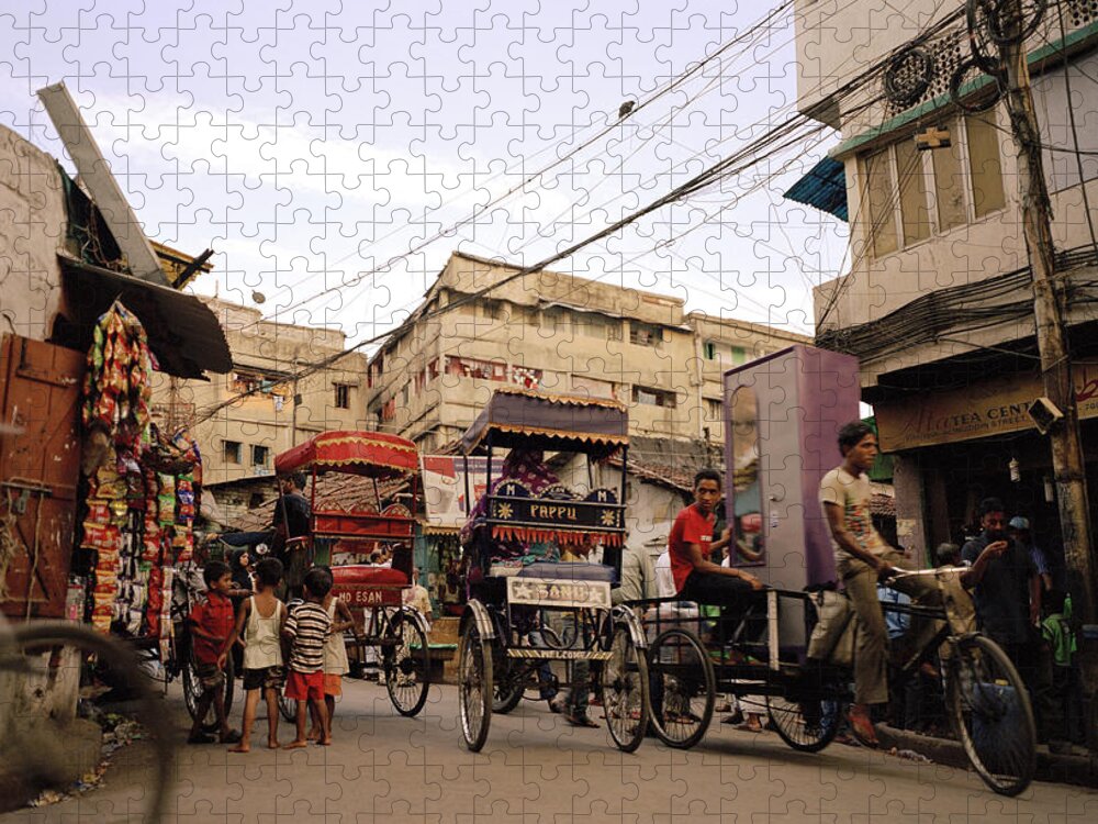 Calcutta Jigsaw Puzzle featuring the photograph Daily Life In Old Calcutta by Shaun Higson
