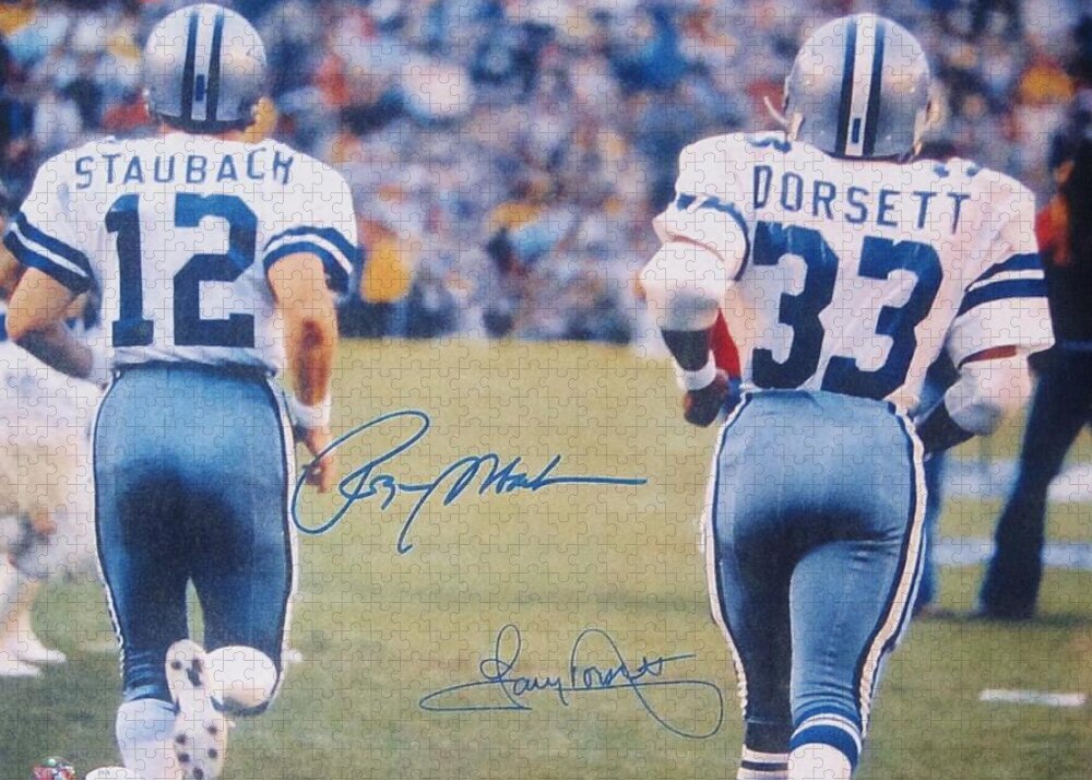 Dallas Cowboys #12 Roger Staubach and #33 Tony Dorsett Jigsaw Puzzle by  Donna Wilson - Pixels