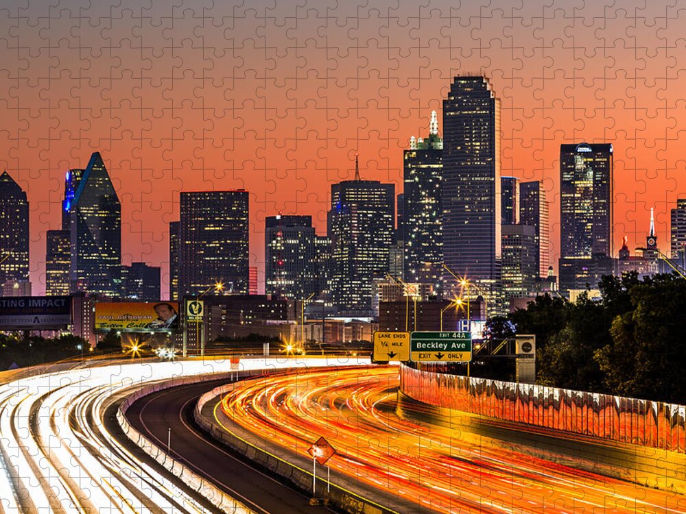 America Jigsaw Puzzle featuring the photograph Dallas Sunrise by Mihai Andritoiu