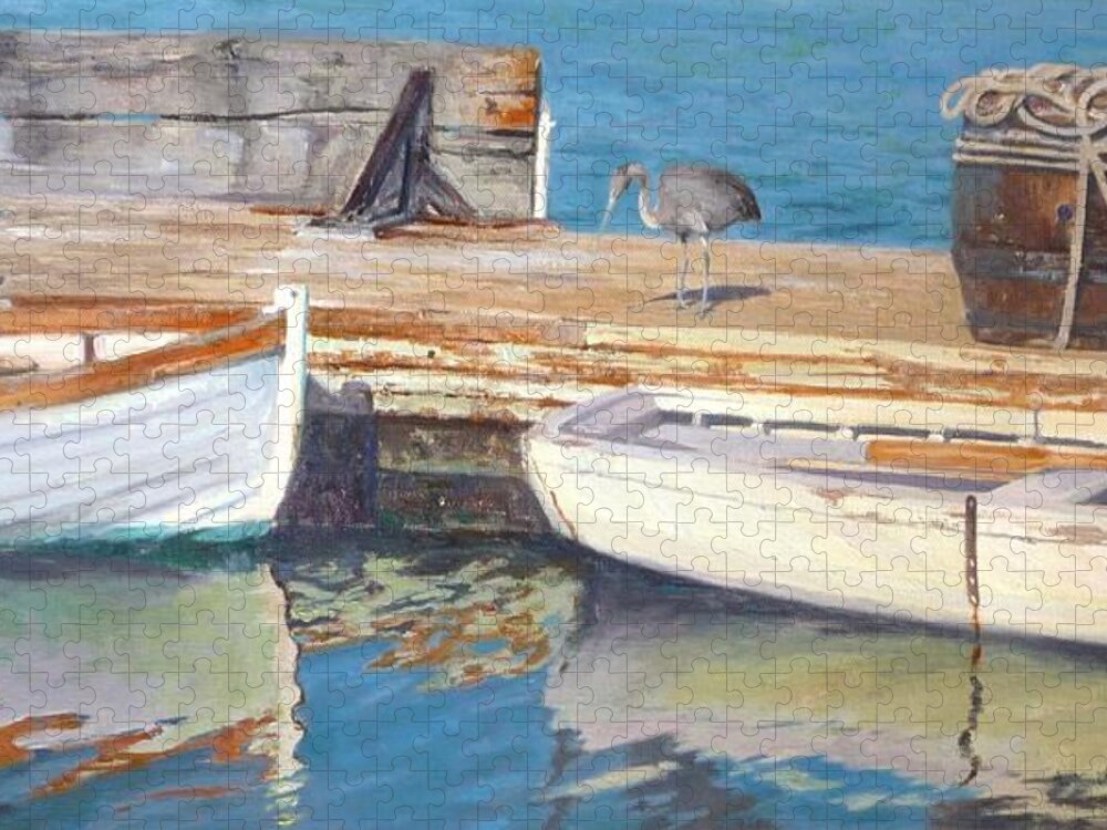 Dana Point Jigsaw Puzzle featuring the painting Dana Point Harbor Boats by Sharon Weaver