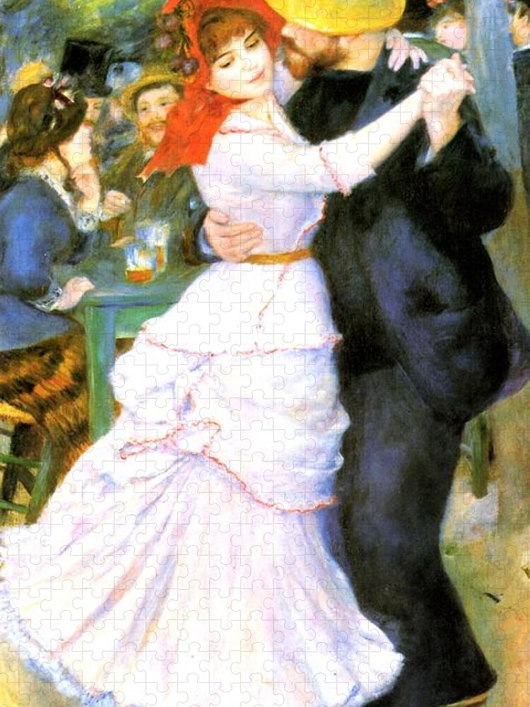 Pierre-auguste Renoir Jigsaw Puzzle featuring the painting Dance At Bougival by Pierre Auguste Renoir