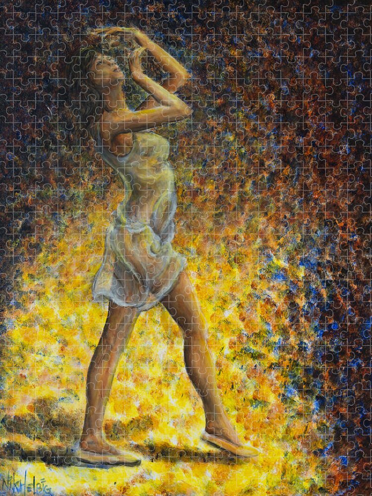 Dancer Jigsaw Puzzle featuring the painting Dancer 07 by Nik Helbig