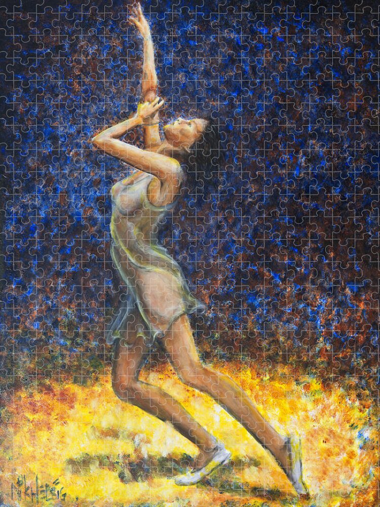 Dancer Jigsaw Puzzle featuring the painting Dancer X by Nik Helbig