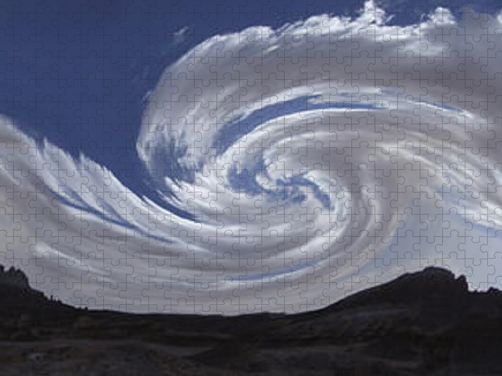 Cloud Formations Jigsaw Puzzle featuring the photograph Dancing Clouds 1 Panoramic by Mike McGlothlen