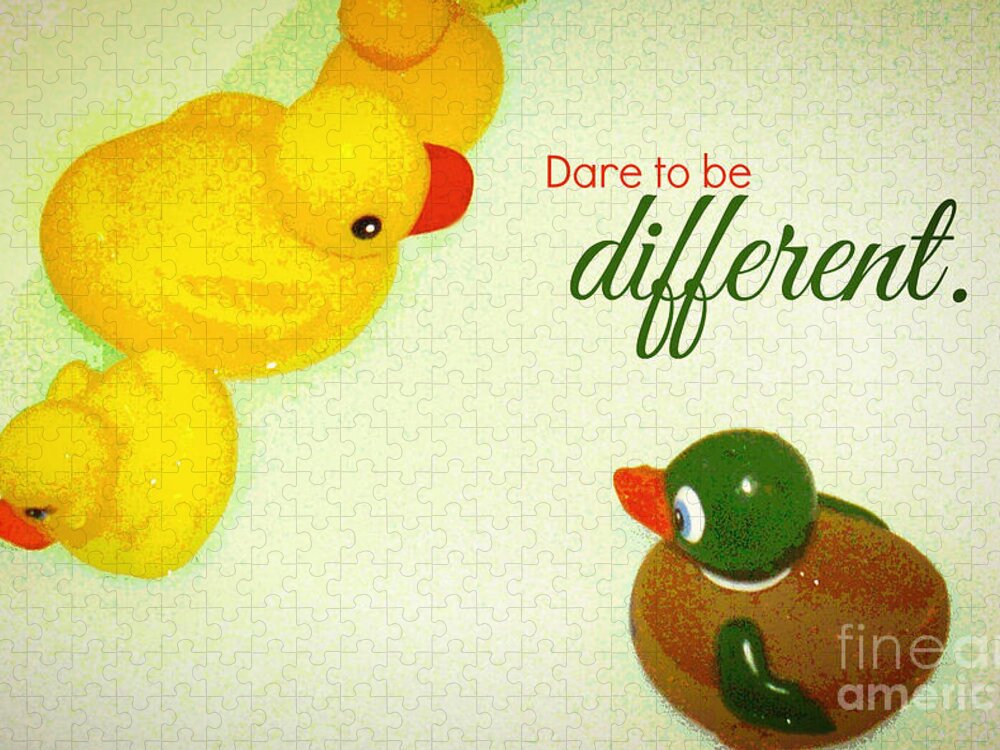 Children's Room Jigsaw Puzzle featuring the digital art Dare to Be Different by Valerie Reeves