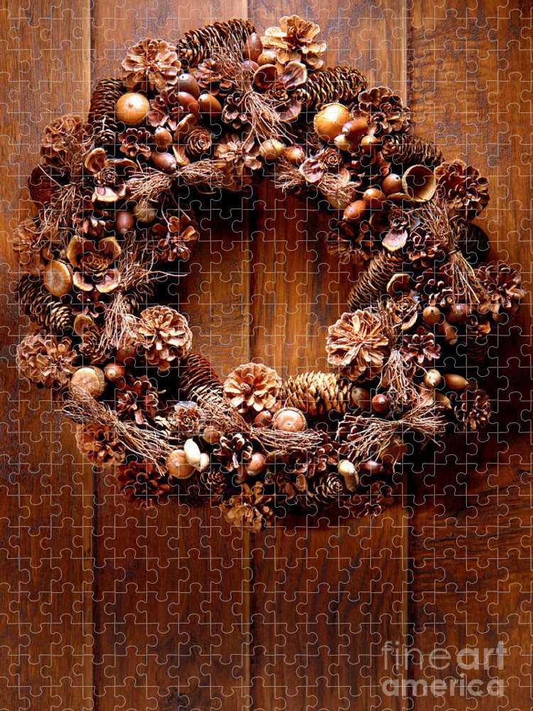 Wreath Jigsaw Puzzle featuring the photograph Decorative Wreath by Olivier Le Queinec