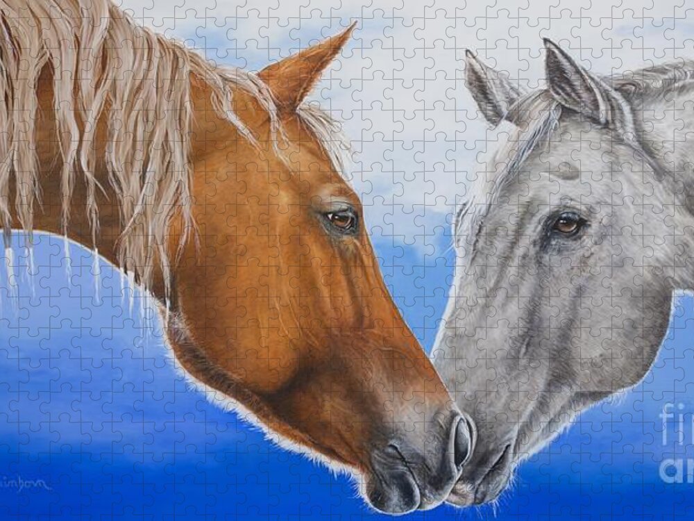 Horses Jigsaw Puzzle featuring the painting Deja Vu by Joni Beinborn