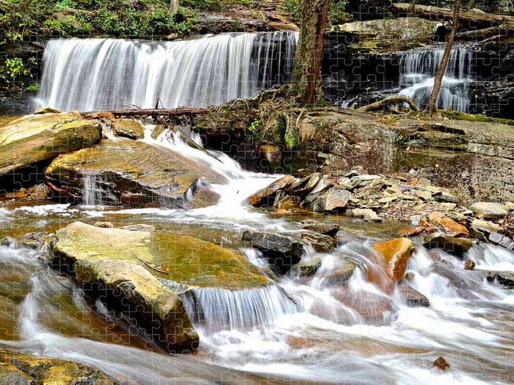 Ricketts Jigsaw Puzzle featuring the photograph Delaware Falls by Frozen in Time Fine Art Photography