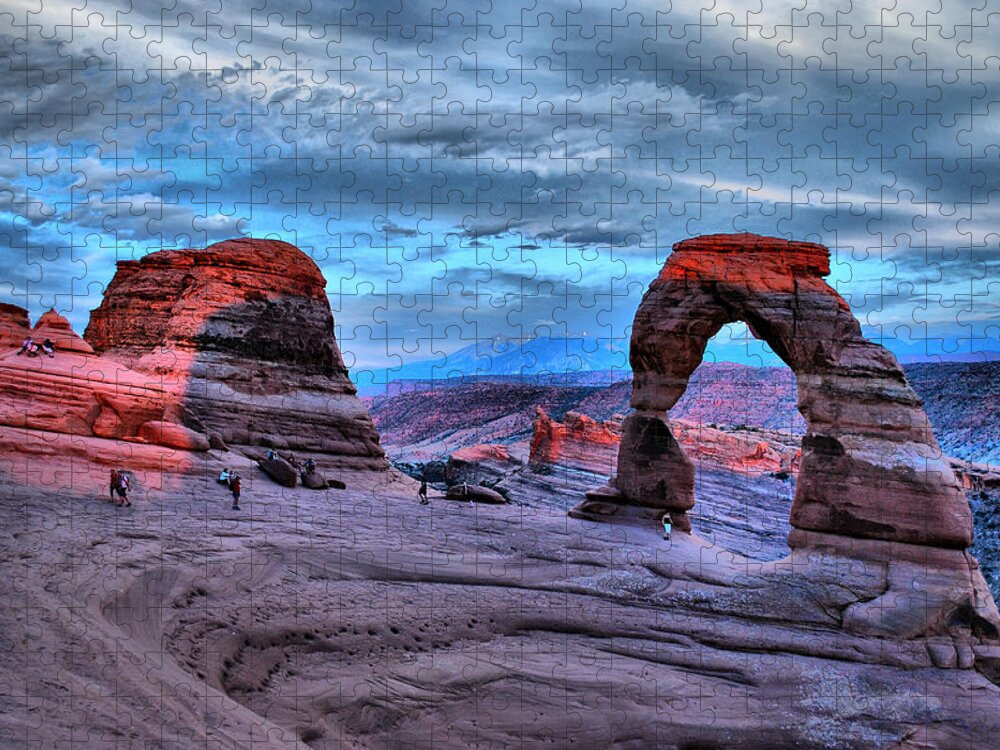 America Jigsaw Puzzle featuring the photograph Delicate Arch at Sunset by Gregory Ballos