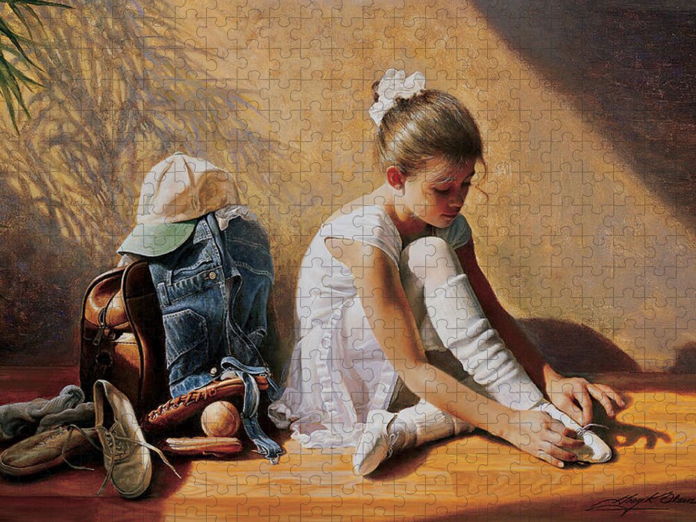 Sports Jigsaw Puzzle featuring the painting Denim to Lace by Greg Olsen