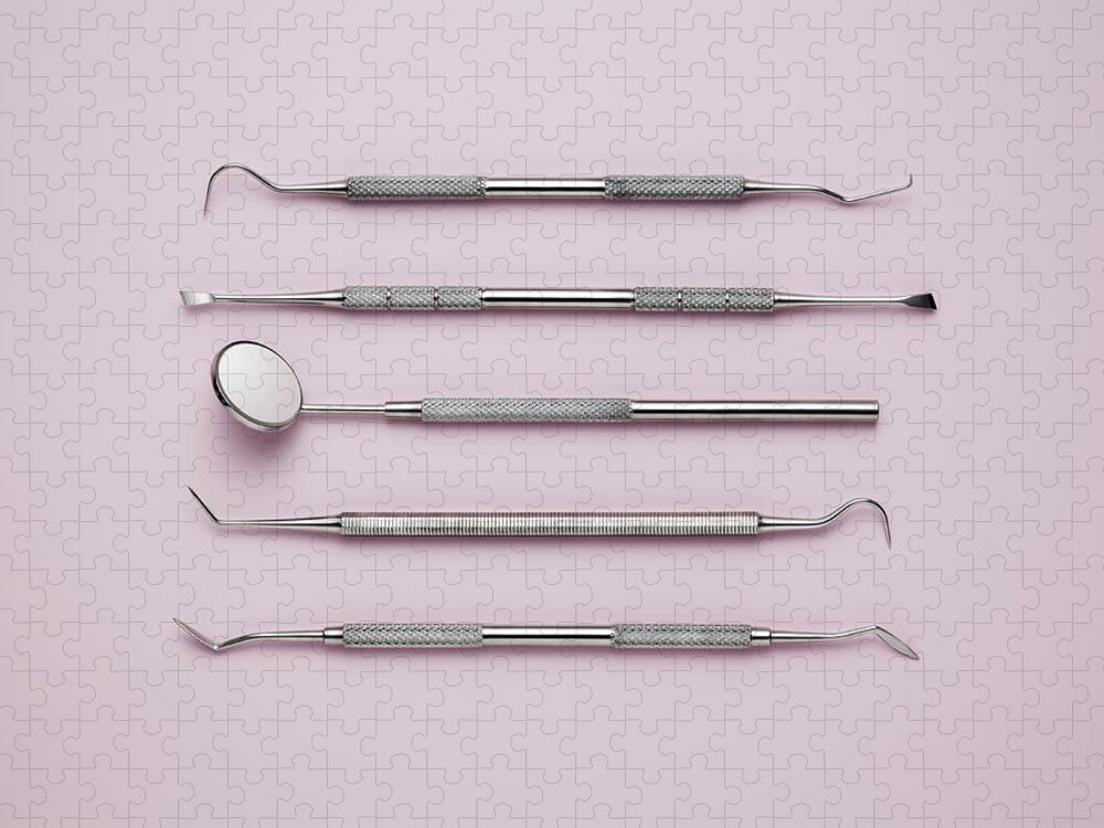 Five Objects Jigsaw Puzzle featuring the photograph Dental Instruments by Jorg Greuel