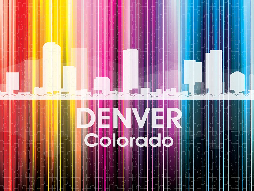 Denver Jigsaw Puzzle featuring the digital art Denver CO 2 by Angelina Tamez