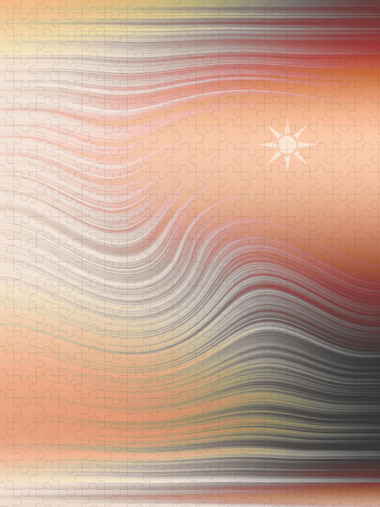 Copper Tones Abstract Jigsaw Puzzle featuring the digital art Desert Sun by Gill Billington