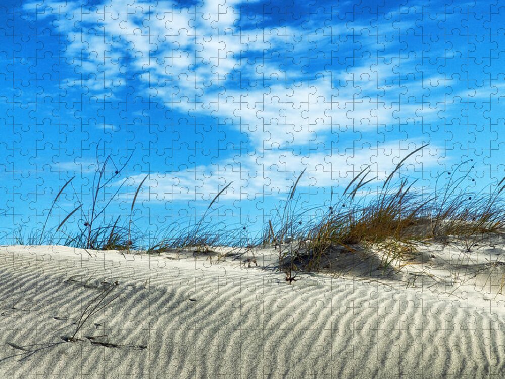 Gqteway National Recreation Area Jigsaw Puzzle featuring the photograph Designs In Sand and Clouds by Gary Slawsky