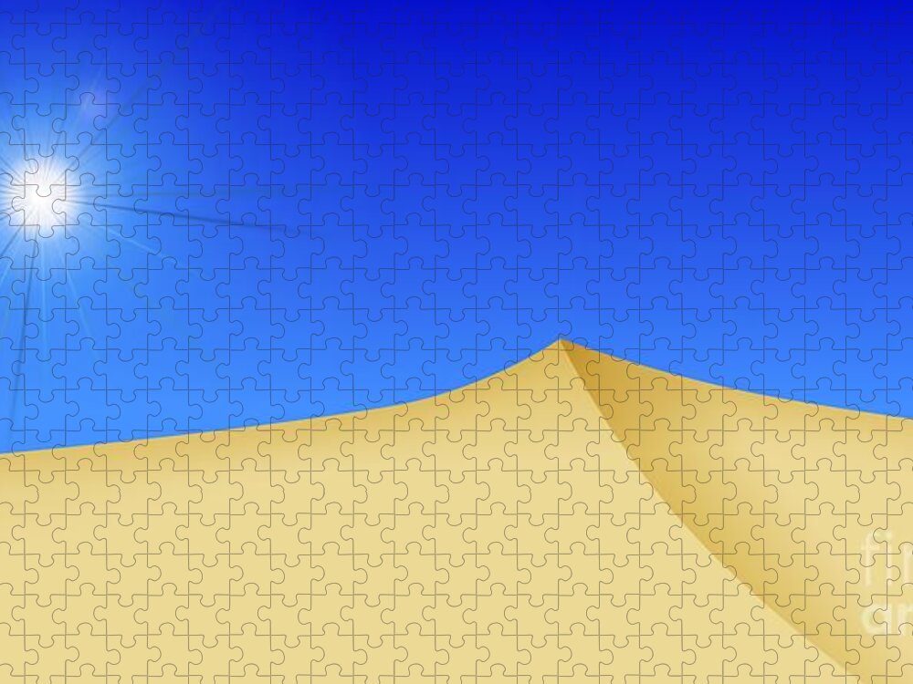 Sand Jigsaw Puzzle featuring the digital art Dessert Sun by Henrik Lehnerer