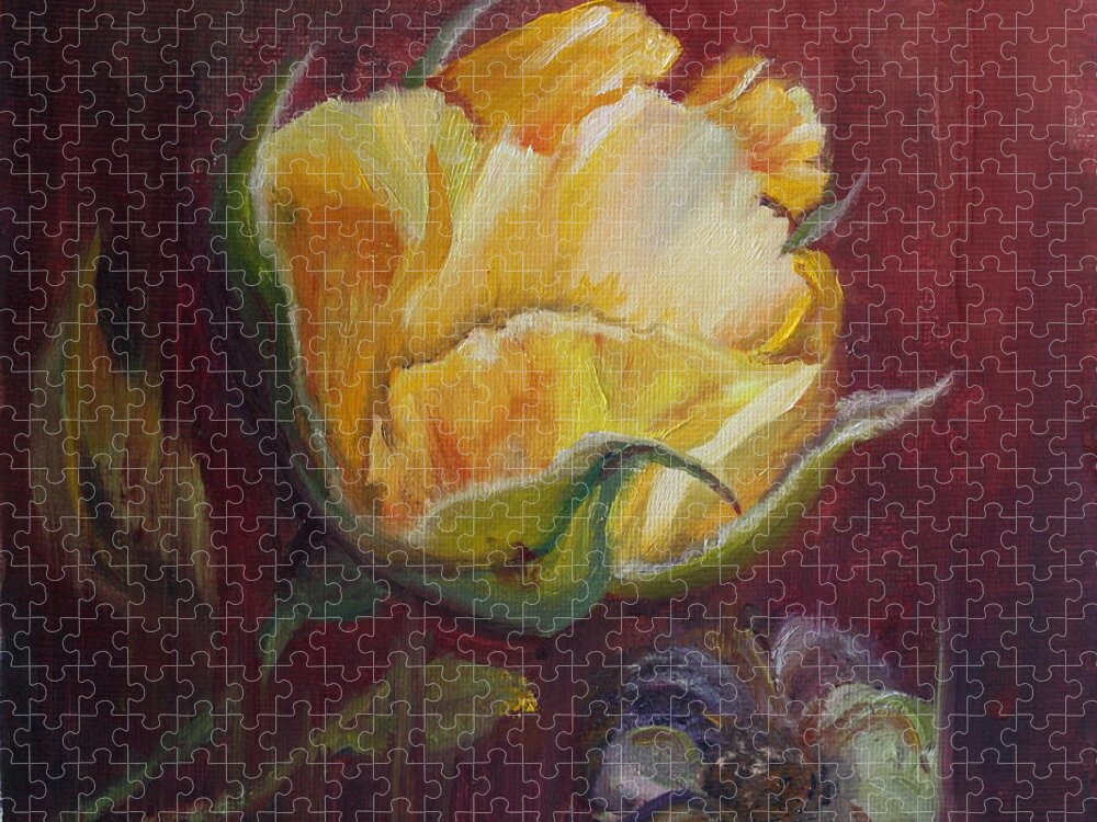 Rose Jigsaw Puzzle featuring the painting Destiny by Mary Beglau Wykes