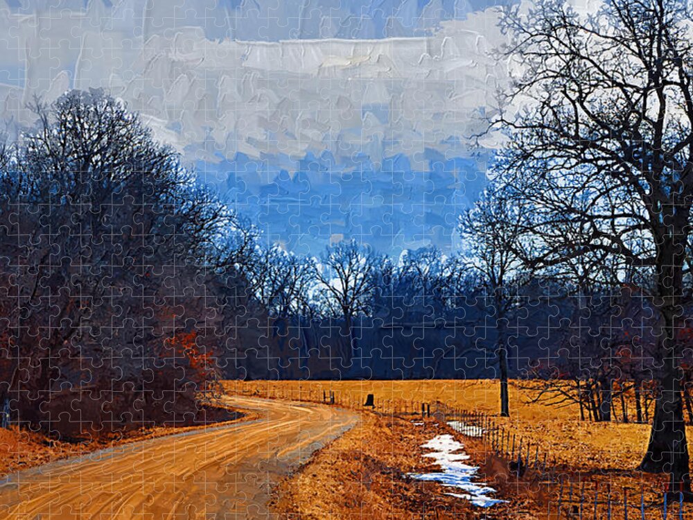 Country Jigsaw Puzzle featuring the painting Dirt Road by Kirt Tisdale