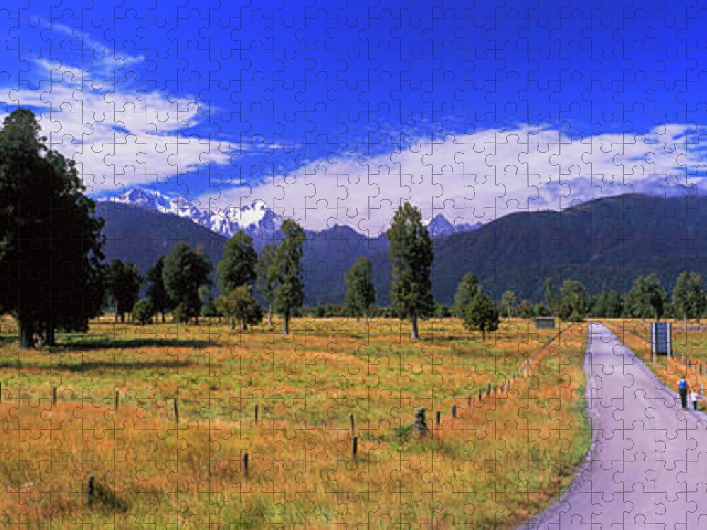 Photography Jigsaw Puzzle featuring the photograph Dirt Road Passing Through A Field, Fox by Panoramic Images