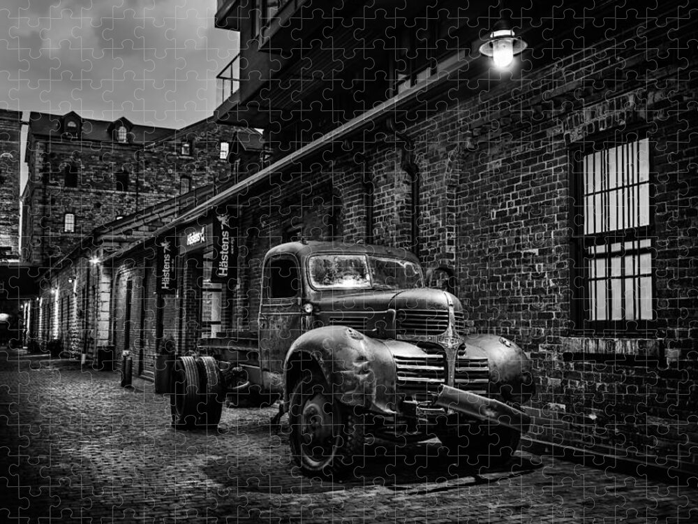 Toronto Jigsaw Puzzle featuring the photograph Distillery District Toronto Mono by Ian Good
