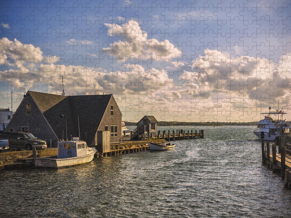 Cape Cod Jigsaw Puzzle featuring the photograph Docked boats Woods Hole Cape Cod MA by Marianne Campolongo