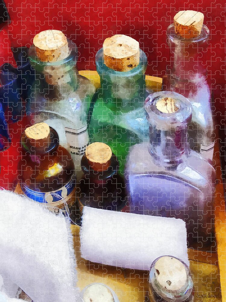 Medicine Jigsaw Puzzle featuring the photograph Doctors - Medicine Bottles and Bandages by Susan Savad