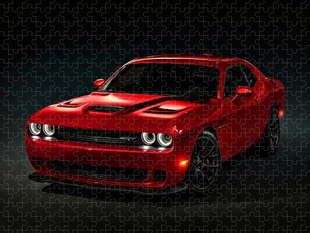 Dodge Jigsaw Puzzle featuring the photograph Dodge Challenger S R T Hellcat by Movie Poster Prints