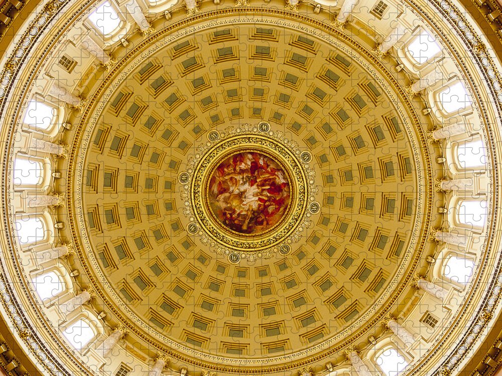 Capitol Jigsaw Puzzle featuring the photograph Capitol Dome - Madison - Wisconsin by Steven Ralser